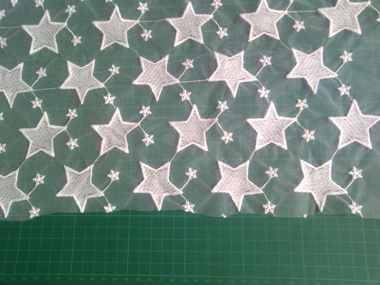 Pentagram Qmilch organza দোরোখা জরি তারেক, তারকা জরি ফ্যাব্রিক