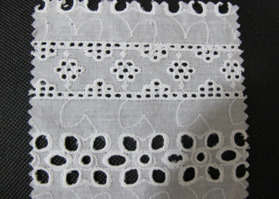 জল দ্রবীভূত হোয়াইট Eyelet তুলো জরি ছাঁটা / তুলা প্রাচীন জরি ছাঁটাই CY-CX0182