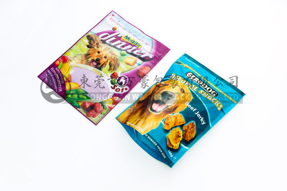 কাস্টম Reclosable Ziplock থলি ব্যাগ দাঁড়ানো, স্থায়ী কুকুর খাদ্য জিপার দিয়ে ব্যাগ